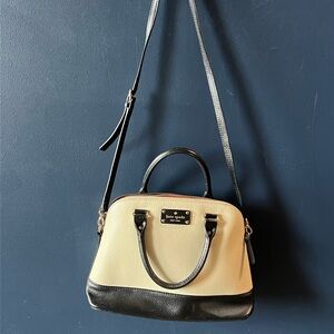 Kate Spade Black and Cream Women's Satchel